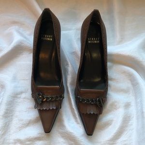Stuart Weitzman Vintage Style Brown Leather Pump Size 6.5